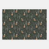 Feuille De Papier Cadeau Élégant motif floral chic foncé (Devant 2)