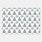 Feuille De Papier Cadeau Élégant motif floral Rose bleu (Devant)