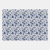 Feuille De Papier Cadeau Elégant motif floral Trio Découpage cadeau (Devant 2)