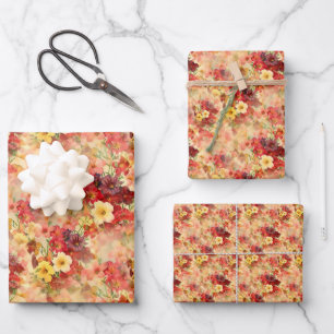 Feuille De Papier Cadeau Élégant Motif floral Vintage de Bouquet