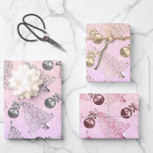 Feuille De Papier Cadeau Élégant Motif holographique de Noël