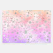 Feuille De Papier Cadeau Élégant Motif Holographique de Noël Snowflake (Devant 2)