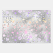 Feuille De Papier Cadeau Élégant Motif Holographique de Noël Snowflake (Devant 2)