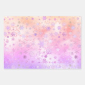 Feuille De Papier Cadeau Élégant Motif Holographique de Noël Snowflake (Devant)