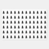 Feuille De Papier Cadeau Élégant Motif noir blanc sapin de Noël (Devant 2)