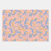 Feuille De Papier Cadeau Élégant Motif or rose bleu arabe (Devant 2)