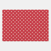Feuille De Papier Cadeau Élégant Motif Pois : Rouge et blanc Crimson (Devant)