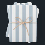 Feuille De Papier Cadeau Élégant Motif rayé bleu clair et blanc<br><div class="desc">Papier d'emballage bleu clair simple - parfait pour les mariages,  douches nuptiales et anniversaires.</div>