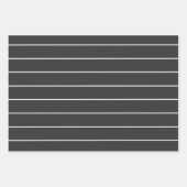 Feuille De Papier Cadeau Élégant motif rayure grise et blanche (Devant 2)