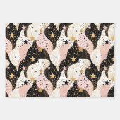 Feuille De Papier Cadeau Élégant motif rose étoile (Devant 2)