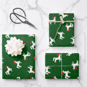 Feuille De Papier Cadeau Élégant motif Unicorn dans une couleur verte de No