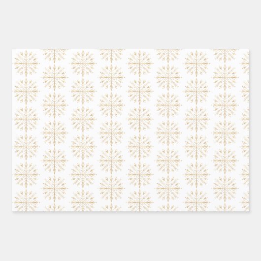 Feuille De Papier Cadeau Élégant Noël d'or blanc (Devant 2)