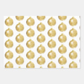 Feuille De Papier Cadeau Élégant Noël d'or blanc (Devant 3)