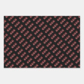 Feuille De Papier Cadeau Élégant Noël noir et rouge (Devant 3)