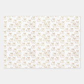 Feuille De Papier Cadeau Élégant Noël or et blanc (Devant 2)