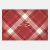 Feuille De Papier Cadeau Élégant Noël Plaid (Devant 3)