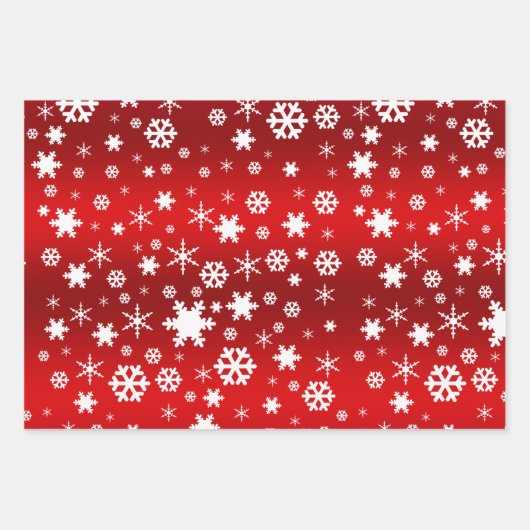 Feuille De Papier Cadeau Elégant Noël rouge & blanc motif (Devant 2)