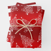 Feuille De Papier Cadeau Elégant Noël rouge & blanc motif (En situation)