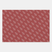 Feuille De Papier Cadeau Élégant Noël rouge et blanc (Devant 3)