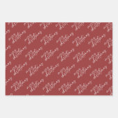 Feuille De Papier Cadeau Élégant Noël rouge et blanc (Devant)