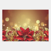 Feuille De Papier Cadeau Élégant Noël rouge or de luxe original (Devant)