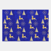 Feuille De Papier Cadeau Élégant Noël Royal Blue (Devant 3)