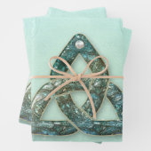 Feuille De Papier Cadeau Élégant noeud céleste (En situation)