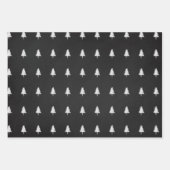 Feuille De Papier Cadeau Elégant noir blanc Noël Arbre Motif Cadeau (Devant 3)