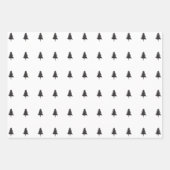 Feuille De Papier Cadeau Elégant noir blanc Noël Arbre Motif Cadeau (Devant 2)
