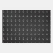 Feuille De Papier Cadeau Elégant noir blanc Noël Arbre Motif Cadeau (Devant)