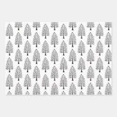 Feuille De Papier Cadeau Élégant Noir Blanc Noël Holiday Tree Motif (Devant 2)