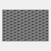 Feuille De Papier Cadeau Élégant noir de grade Script de la casquette (Devant 3)