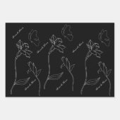 Feuille De Papier Cadeau Élégant Noir Et Blanc Simple (Devant 2)