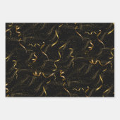 Feuille De Papier Cadeau Élégant noir et or (Devant 2)