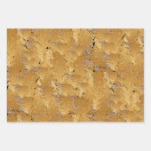 Feuille De Papier Cadeau Élégant Noir & Or Noël (Devant 3)