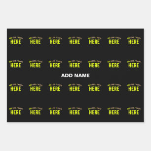 FEUILLE DE PAPIER CADEAU ÉLÉGANT NOIR PERSONNALISABLE MARQUE VERIFIE MODERN