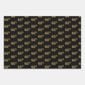 Feuille De Papier Cadeau Élégant Noir, Rouge, Bleu, Faux Or 66e Événement # (Devant)