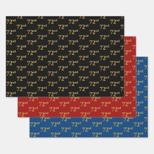 Feuille De Papier Cadeau Élégant Noir, Rouge, Bleu, Faux Or 72e événement #