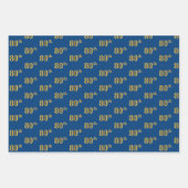 Feuille De Papier Cadeau Élégant Noir, Rouge, Bleu, Faux Or 80e Événement # (Devant 3)