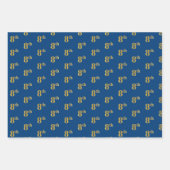 Feuille De Papier Cadeau Élégant noir, rouge, bleu, Faux or 8e événement # (Devant 3)