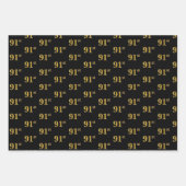 Feuille De Papier Cadeau Élégant Noir, Rouge, Bleu, Faux Or 91ème Événement (Devant)