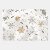 Feuille De Papier Cadeau Elégant or & blanc Noël 19"x29" (Devant)