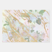 Feuille De Papier Cadeau Elégant Or Blanc Rose Silk Design Découpage (Devant)
