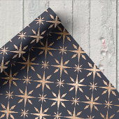 Feuille De Papier Cadeau Élégant Or Étoiles Violet