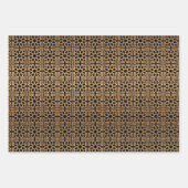 Feuille De Papier Cadeau Elégant or géométrique arabe Aïd arabe Kareem noir (Devant 3)