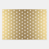 Feuille De Papier Cadeau Elégant or Joyeux Noël Joyeux Joyeux texte Fêtes (Devant 2)