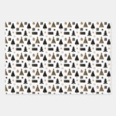 Feuille De Papier Cadeau Élégant Or, Noir Et Blanc Noël Moderne (Devant 2)