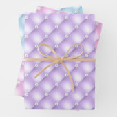 Feuille De Papier Cadeau Elégant Patel bleu, violet & rose Diamond Tufé (En situation)