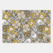Feuille De Papier Cadeau Elegant Patterns Mustard Beige Taupe Grey (Devant)