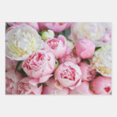 Feuille De Papier Cadeau Élégant Peonies Roses (Devant 2)